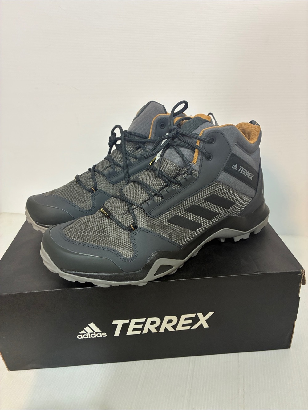 adidas Terrex AX3 Mid GTX Mens Hiking Shoes Black Waterproof Boots Sz 12 12.5 13